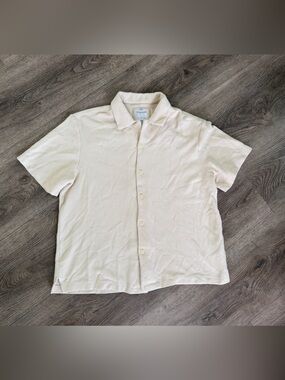 Denim & Flower Cream Knit Short Sleeve Top